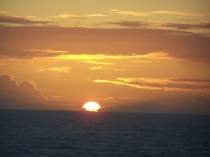 A gorgeous sunset on day 9 at 10:05 p.m. 