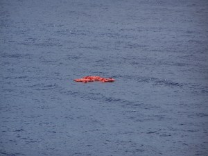 Not a life raft -- just a floating containment buoy!