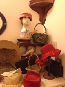Vintage hats - hidden away in the lady's room